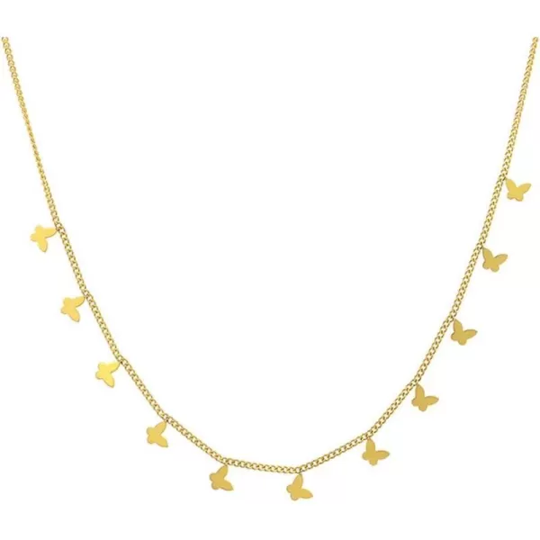 Gold Butterfly Stainless Steel Pendant Necklace for Women Girl Dainty Cute Butterflies Animal Adjustable Charm Chain Choker Necklaces Wedding Birthday Party Christmas Jewelry Gift 18 InchesGold Butterfly Stainless Steel Pendant Necklace for Women Girl Dainty Cute Butterflies Animal Adjustable Charm Chain Choker Necklaces Wedding Birthday Party Christmas Jewelry Gift 18 Inches