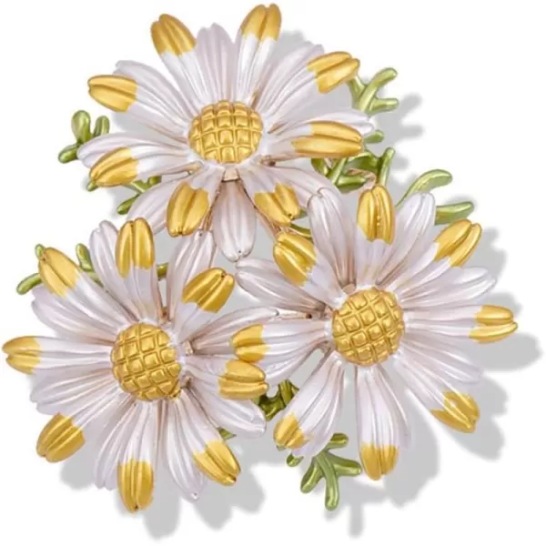 Gold Daisy Flower Brooch Pin for Women Men Fashion Cute Sunflower Leaf Brooches Lapel Pins Elegant Dress Accessories Jewelry Boutonniere Corsage for Hat Bag Suit Tie Gift Wedding Birthday Fathers DayGold Daisy Flower Brooch Pin for Women Men Fashion Cute Sunflower Leaf Brooches Lapel Pins Elegant Dress Accessories Jewelry Boutonniere Corsage for Hat Bag Suit Tie Gift Wedding Birthday Fathers Day