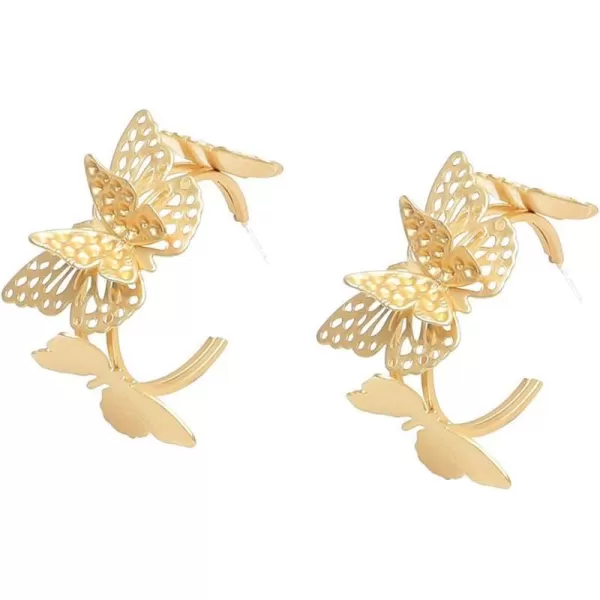 Gold Filigree Butterfly Dangle Earrings for Women Girls Retro Butterflies Huggie Hoops Drop Dangling Stud Earring Nickel Free Y2K Jewelry GiftGold Filigree Butterfly Dangle Earrings for Women Girls Retro Butterflies Huggie Hoops Drop Dangling Stud Earring Nickel Free Y2K Jewelry Gift