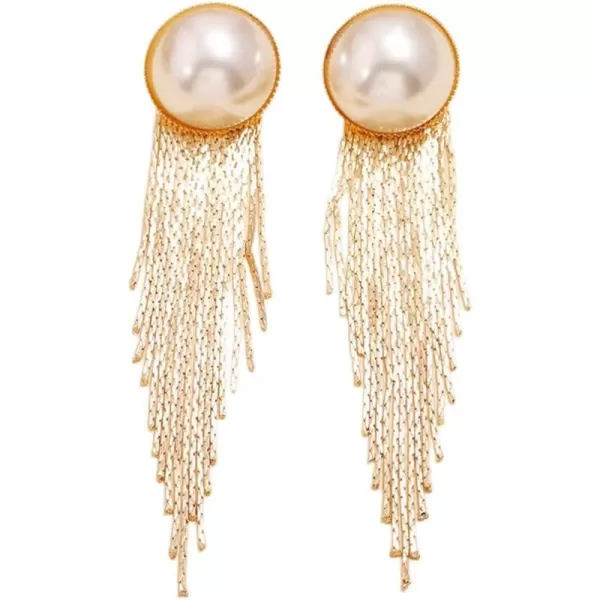 Gold Long Tassel Shell Pearl Dangle Earrings for Women Girls Boho Bling Chandelier Sleek Chains Drop Dangling Round Jacket Stud Nickel Free Fashion Wedding Birthday Christmas Jewelry GiftsGold Long Tassel Shell Pearl Dangle Earrings for Women Girls Boho Bling Chandelier Sleek Chains Drop Dangling Round Jacket Stud Nickel Free Fashion Wedding Birthday Christmas Jewelry Gifts