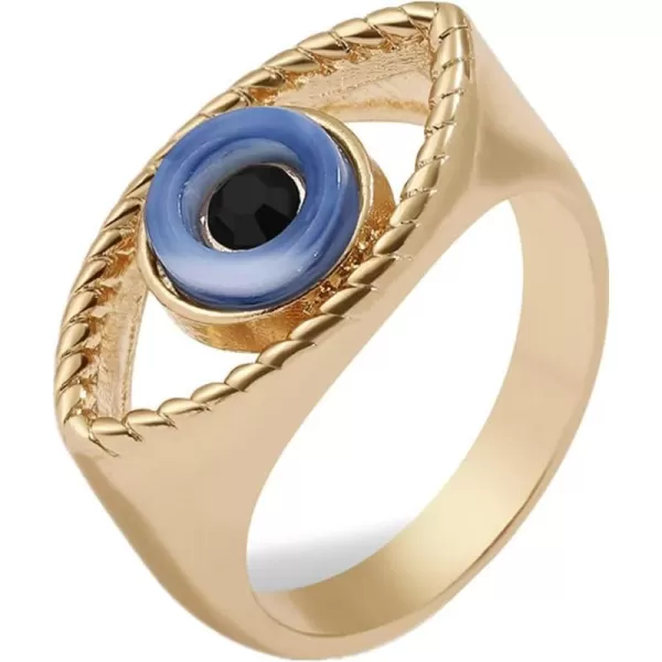 Hollow Out Evil Eye Statement Ring for Women Girls Gold Plated Blueeyed Boho Finger Band Rings Comfort Fit Retro Birthday Party Lucky Y2K Jewelry Gift Size 8Hollow Out Evil Eye Statement Ring for Women Girls Gold Plated Blueeyed Boho Finger Band Rings Comfort Fit Retro Birthday Party Lucky Y2K Jewelry Gift Size 8