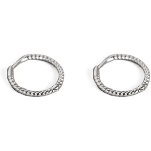 Huggie Small Hoop Earrings for Women Girls Sterling Silver Minimalist Cartilage Cuff Tragus Helix Huggie Endless Sleeper Hoops Hypoallergenic for Piercing Ear Faith Body Jewelry20g 12mm Silver