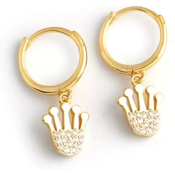 Huggie Small Sleeper Hoop Earrings for Women Girls Sterling Silver Cubic Zirconia with Charms Cute Drop Dangle Cuff Cartilage Helix Stud Dainty Multiple Jewelry CZ Gold CrownHuggie Small Sleeper Hoop Earrings for Women Girls Sterling Silver Cubic Zirconia with Charms Cute Drop Dangle Cuff Cartilage Helix Stud Dainty Multiple Jewelry CZ Gold Crown