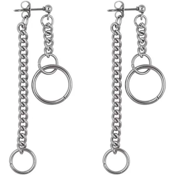 Interlocking Chain Drop Dangle Earrings Surgical Stainless Steel Hugie Hoops Tassel Dropping Dangly for Women Men Punk Ball Studs Hypoallergenic Fashion Unique JewelryInterlocking Chain Drop Dangle Earrings Surgical Stainless Steel Hugie Hoops Tassel Dropping Dangly for Women Men Punk Ball Studs Hypoallergenic Fashion Unique Jewelry