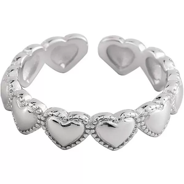 Lace Heart S925 Sterling Silver Ring for Women Girls Dainty Polished Engagement Promise Inifinity Love Expandable Open Finger Statement Rings Fashion Valentine Jewelry Gift for Girlfriend MomLace Heart S925 Sterling Silver Ring for Women Girls Dainty Polished Engagement Promise Inifinity Love Expandable Open Finger Statement Rings Fashion Valentine Jewelry Gift for Girlfriend Mom