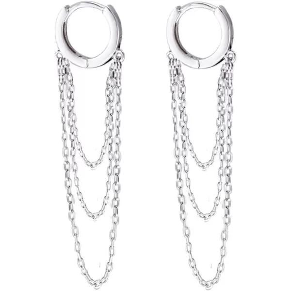 Long Tassel Chain Drop Dangle Small Hoop Earrings for Women Girls Men 925 Sterling Silver Huggie Helix Cartilage Tragus Daith Piercing Cuff Minimalist Fashion Personalized Punk Boho JewelryLong Tassel Chain Drop Dangle Small Hoop Earrings for Women Girls Men 925 Sterling Silver Huggie Helix Cartilage Tragus Daith Piercing Cuff Minimalist Fashion Personalized Punk Boho Jewelry