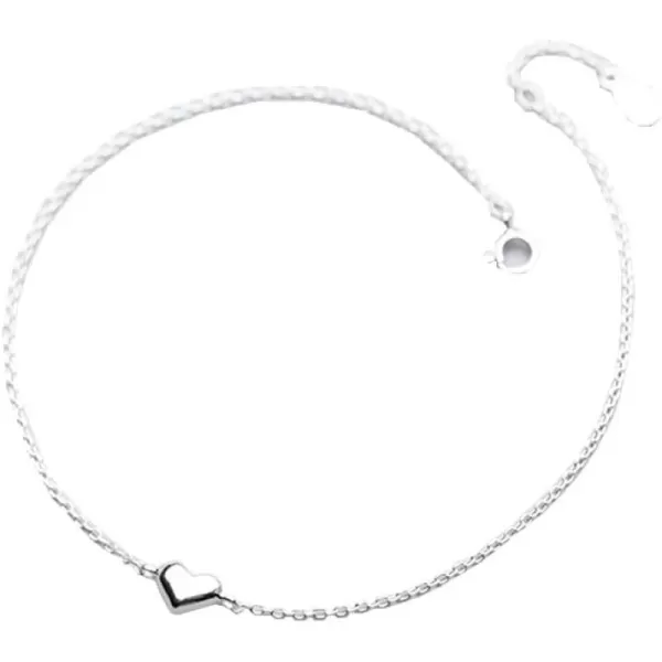 Lovely Sterling Silver Heart Anklets for Women Teen Girls Cute Charm Boho Anklet Bracelet Adjustable Foot Chains Beach Wedding Birthday Body Jewelry Party Gift 8 inchLovely Sterling Silver Heart Anklets for Women Teen Girls Cute Charm Boho Anklet Bracelet Adjustable Foot Chains Beach Wedding Birthday Body Jewelry Party Gift 8 inch