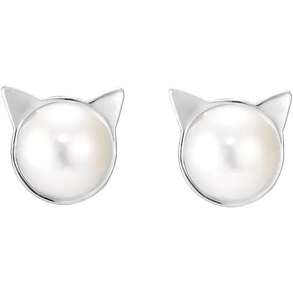 Mini Cat Pearl Sterling Silver Stud Earrings for Women Teen Girls Silver Plated Sensitive Ears Tiny Imitation Pearls Cartilage Tragus Luck Post Pin Fashion Cute Animal Jewelry Dainty Gifts WhiteMini Cat Pearl Sterling Silver Stud Earrings for Women Teen Girls Silver Plated Sensitive Ears Tiny Imitation Pearls Cartilage Tragus Luck Post Pin Fashion Cute Animal Jewelry Dainty Gifts White