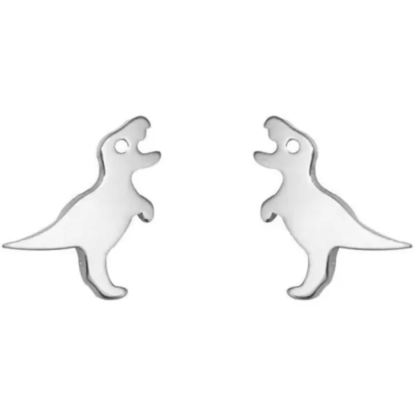 Mini Cute Dinosaur Stud Earrings for Women Girls Men Sterling Silver Hypoallergenic Tiny Dragon Brontosaurus Animal Cartilage Tragus Post Fashion Minimalist JewelrySilver