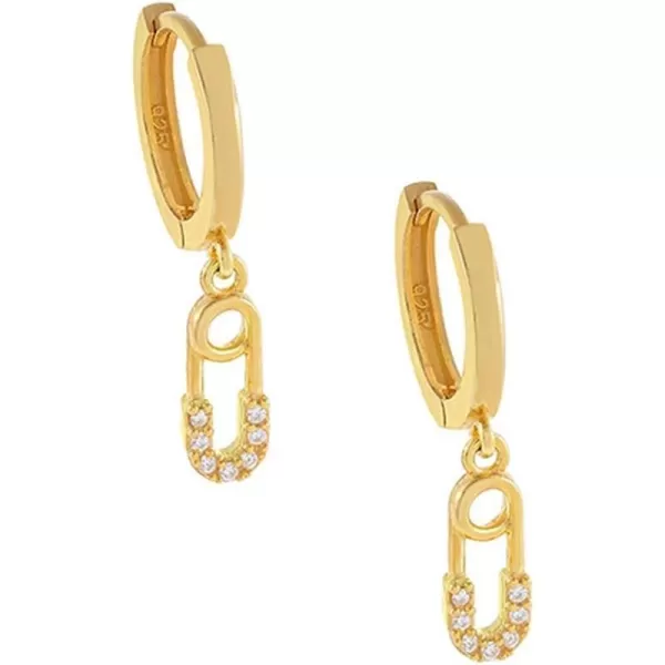 Mini Safety Pin Dangle Small Sleeper Hoop Earrings for Women Girls S925 Sterling Silver with Charms Cubic Zirconia Cute Pendant Drop Huggie Hoops Cartilage Hypoallergenic Danity Jewelry Gold PlatedMini Safety Pin Dangle Small Sleeper Hoop Earrings for Women Girls S925 Sterling Silver with Charms Cubic Zirconia Cute Pendant Drop Huggie Hoops Cartilage Hypoallergenic Danity Jewelry Gold Plated