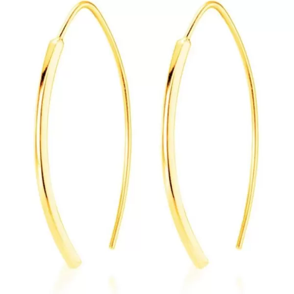 Minimalist Arc Bar Dangle Drop Earrings for Women Girls Men Sterling Silver Geometric Rectangular Simple Hoop Cuff Curving Threader Hypoallergenic Stud Personalized Jewelry Gifts14K Gold Plated