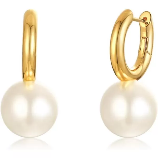 Minimalist Big Pearl Dangle Hoop Earrings for Women Girls Gold Plated Round Tube Chunky Huggie Hoops Cuff Stud Clip 16mm Pearl Drop Earring Fashion Wedding Jewelry Birthday Valentines Day GiftsMinimalist Big Pearl Dangle Hoop Earrings for Women Girls Gold Plated Round Tube Chunky Huggie Hoops Cuff Stud Clip 16mm Pearl Drop Earring Fashion Wedding Jewelry Birthday Valentines Day Gifts