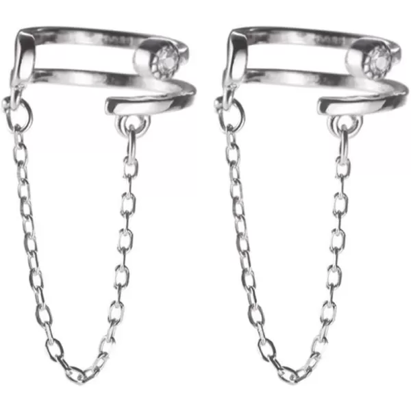 Minimalist CZ Cuff Wrap Tassel Chain Drop Cartilage Earrings for Women Girls S925 Sterling Silver Crystal Fashion Open Small Hoop NonPiercing Ear Hypoallergenic Punk Jewelry GiftsMinimalist CZ Cuff Wrap Tassel Chain Drop Cartilage Earrings for Women Girls S925 Sterling Silver Crystal Fashion Open Small Hoop NonPiercing Ear Hypoallergenic Punk Jewelry Gifts