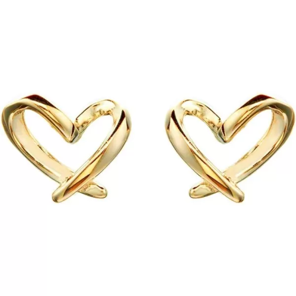 Minimalist Gold Heart Sterling Silver Earrings for Women Girls Charm Hollow Love Hearted Stud Tiny Small Cartilage Tragus Post Pin Hypoallergenic Pierced Ear Jewelry Birthday Valentines Day GiftsMinimalist Gold Heart Sterling Silver Earrings for Women Girls Charm Hollow Love Hearted Stud Tiny Small Cartilage Tragus Post Pin Hypoallergenic Pierced Ear Jewelry Birthday Valentines Day Gifts