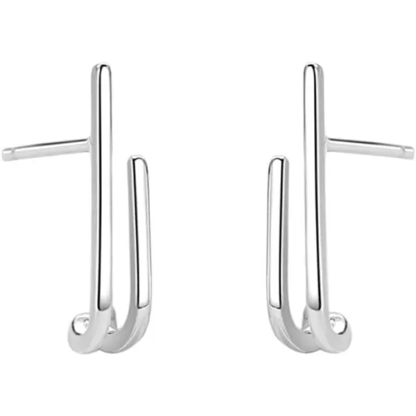 Minimalist Line Cuff Stud Earrings for Women Girls 925 Sterling Silver Hypoallergenic Small Double Curved Bar Linear Drop Dangle Unique Simple JewelryMinimalist Line Cuff Stud Earrings for Women Girls 925 Sterling Silver Hypoallergenic Small Double Curved Bar Linear Drop Dangle Unique Simple Jewelry