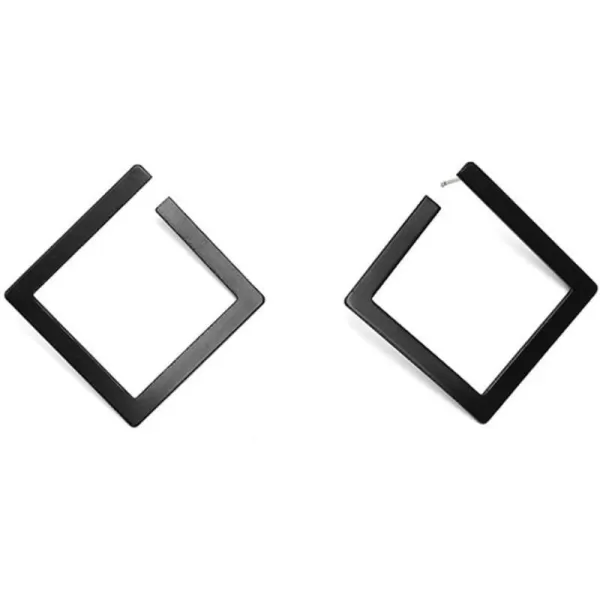 Minimalist Rectangle Dangle Stud Earrings for Women Girls Geometric Big Square Charms Drop Dangling Fashion Lightweight Y2K Party Jewelry GiftsBlack