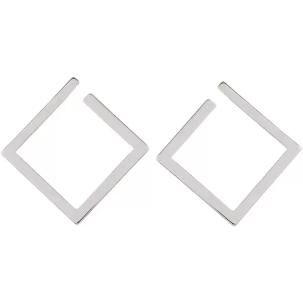 Minimalist Rectangle Dangle Stud Earrings for Women Girls Geometric Big Square Charms Drop Dangling Fashion Lightweight Y2K Party Jewelry GiftsSilver