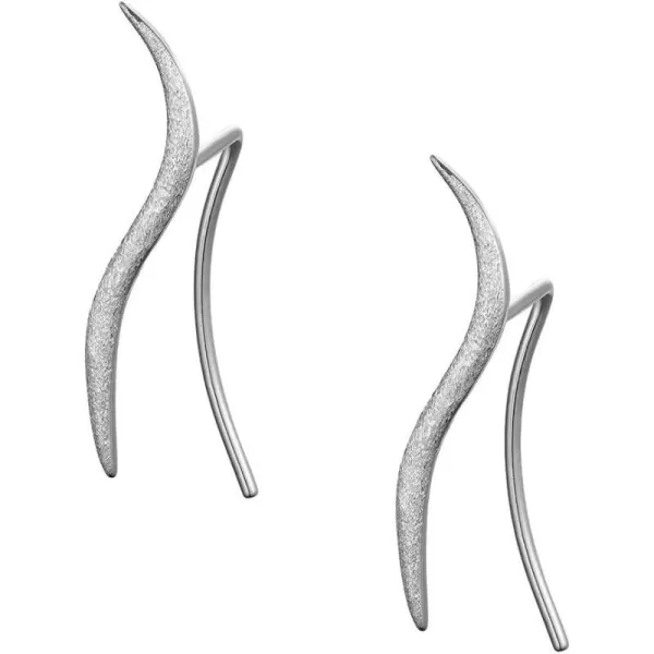 Minimalist Wave Cuff Wrap Crawler Earrings for Women Girls S925 Sterling Silver Threader Climber S Shape Cute Pin Studs Simple Hoops Piercing Ear Hypoallergenic Jewelry Fashion GiftsnbspSilver