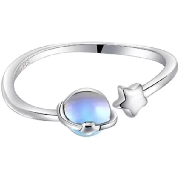 Moonstone Planet Star Ring 925 Sterling Silver for Women Girls Teens Celestial Saturn Adjustable Open Wrap Finger Rings Comfort Fit Cute Dainty Birthday Christmas Jewelry Gift for Daughter SisterMoonstone Planet Star Ring 925 Sterling Silver for Women Girls Teens Celestial Saturn Adjustable Open Wrap Finger Rings Comfort Fit Cute Dainty Birthday Christmas Jewelry Gift for Daughter Sister