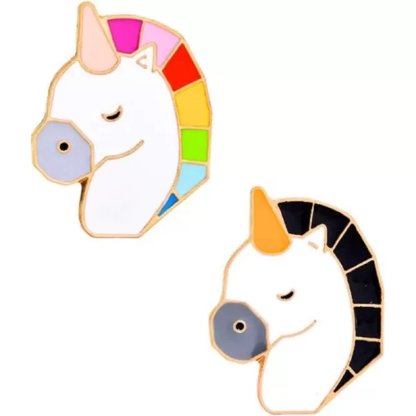 Pair of Unicorn Brooches Lapel Pins for Women Girls Best Friends Fashion Cute Animal Colorful Black Pony Horse Pins Dress Suit Scarft Accessories Badge Christmas Valentines Jewelry Unisex GiftsPair of Unicorn Brooches Lapel Pins for Women Girls Best Friends Fashion Cute Animal Colorful Black Pony Horse Pins Dress Suit Scarft Accessories Badge Christmas Valentines Jewelry Unisex Gifts
