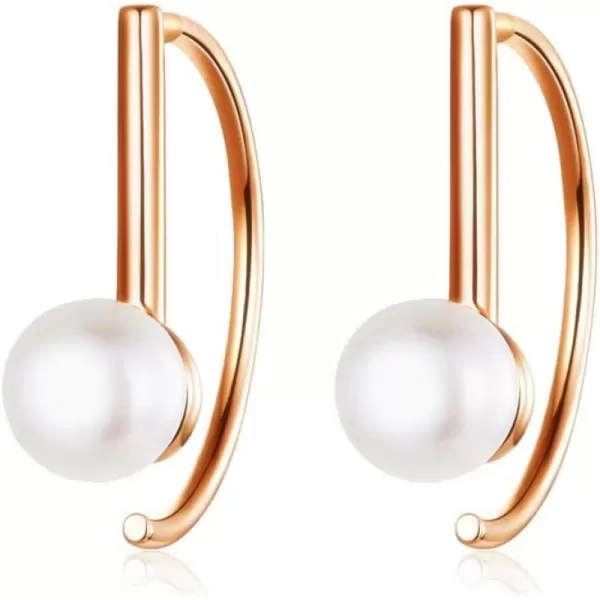 Pearl Dangle Drop Earrings for Women Girls S925 Sterling Silver 14K Rose Gold Plated 455mm Pearl Hoop Stud Earrings Needle Threader Lightweight Minimlist Earrings Birthday Wedding Christmas GiftsPearl Dangle Drop Earrings for Women Girls S925 Sterling Silver 14K Rose Gold Plated 455mm Pearl Hoop Stud Earrings Needle Threader Lightweight Minimlist Earrings Birthday Wedding Christmas Gifts