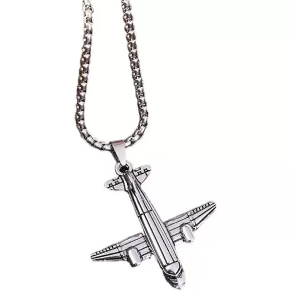 Punk Airplane Pendant Necklace for Women Girls Men Vintage Silver Plated Stainless Steel Plane Drop Box Chain Fashion Rock Hip Hop Jewelry Unisex Gift 24 inchPunk Airplane Pendant Necklace for Women Girls Men Vintage Silver Plated Stainless Steel Plane Drop Box Chain Fashion Rock Hip Hop Jewelry Unisex Gift 24 inch