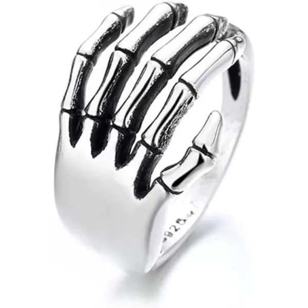 Punk Skull Hand Adjustable Open Band Ring for Women Girls Men Statement Expandable Oxidized Silvery Gothic Skeleton Devils Talons Finger Rings Comfort Fit Vintage Unisex Halloween Cosplay PartyPunk Skull Hand Adjustable Open Band Ring for Women Girls Men Statement Expandable Oxidized Silvery Gothic Skeleton Devils Talons Finger Rings Comfort Fit Vintage Unisex Halloween Cosplay Party
