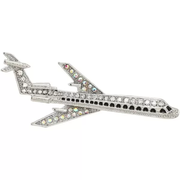 Rhinestone Airplane Brooch Pin for Women Girls Silver Tone Fashion Pave Crystal Flying Plane Lapel Pins Badge Dress Suit Scarft Accessories Holiday Party Jewelry Unisex Souvenir Gifts for Flight Crew Aviator LoverRhinestone Airplane Brooch Pin for Women Girls Silver Tone Fashion Pave Crystal Flying Plane Lapel Pins Badge Dress Suit Scarft Accessories Holiday Party Jewelry Unisex Souvenir Gifts for Flight Crew Aviator Lover
