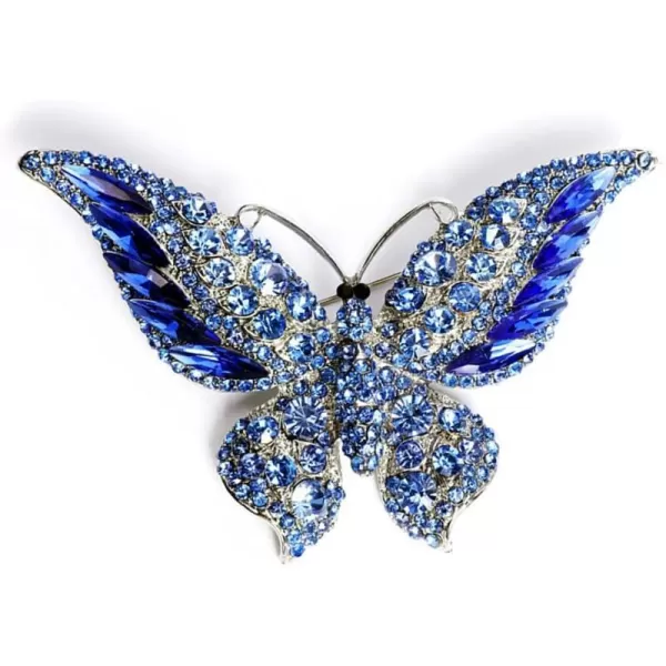 Rhinestone Butterfly Brooch Pin for Women Girls Fashion Exquisite Big Blue Crystal Empress Monarch Winged Brooches Lapel Pins Elegant Dress Accessories Wedding Christmas Birthday Jewelry GiftRhinestone Butterfly Brooch Pin for Women Girls Fashion Exquisite Big Blue Crystal Empress Monarch Winged Brooches Lapel Pins Elegant Dress Accessories Wedding Christmas Birthday Jewelry Gift