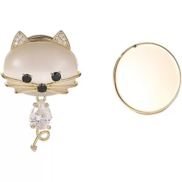 Rhinestone Cat Brooch for Women Girls Fashion Dainty Crystal Teardrop CZ Gold Cute Animal Kitten Button Lapel Pin Dress Suit Scarft Asscessories Jewelry Christmas Winter Holiday GiftsRhinestone Cat Brooch for Women Girls Fashion Dainty Crystal Teardrop CZ Gold Cute Animal Kitten Button Lapel Pin Dress Suit Scarft Asscessories Jewelry Christmas Winter Holiday Gifts