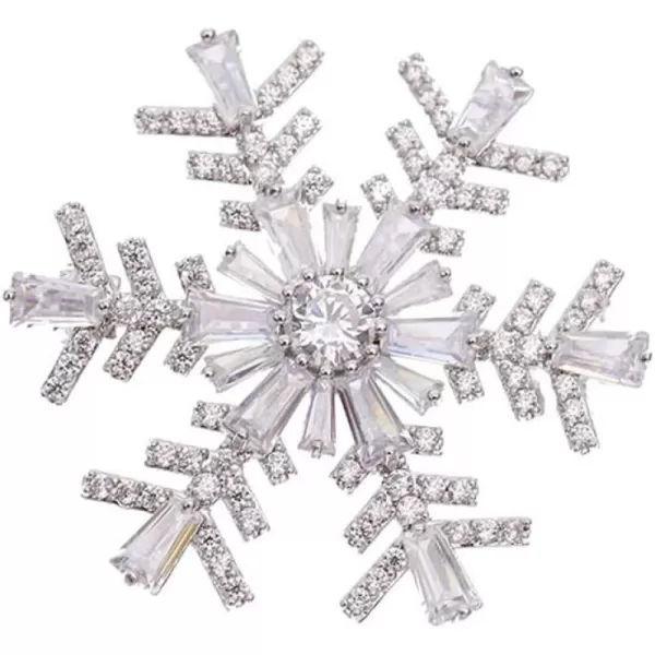Rhinestone Snowflake Brooches for Women Girls Men Fashion Dainty Crystal Silvery Brooch Lapel Pin Dress Suit Accessories Jewelry Christmas Winter Party Unisex GiftsRhinestone Snowflake Brooches for Women Girls Men Fashion Dainty Crystal Silvery Brooch Lapel Pin Dress Suit Accessories Jewelry Christmas Winter Party Unisex Gifts