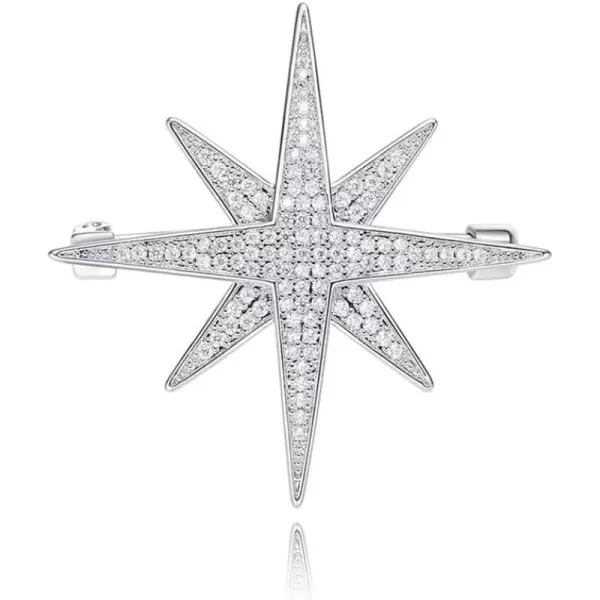 Rhinestone Star Brooch Pin for Women Girls Men Fashion Dainty Crystal CZ Silvery Lapel Pins Dress Suit Bouquet Accessories Jewelry Christmas Winter Holiday Wedding Decor Unisex GiftsRhinestone Star Brooch Pin for Women Girls Men Fashion Dainty Crystal CZ Silvery Lapel Pins Dress Suit Bouquet Accessories Jewelry Christmas Winter Holiday Wedding Decor Unisex Gifts
