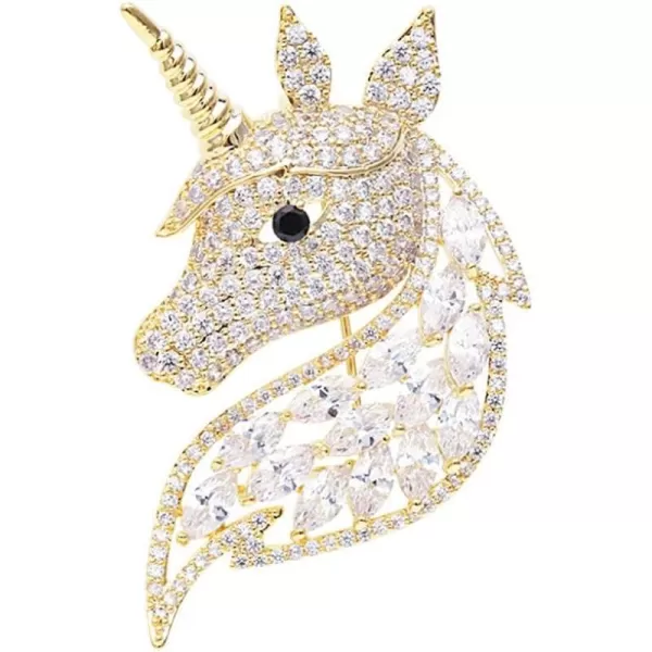 Rhinestone Unicorn Brooch for Women Girls Unisex Fashion Dainty Crystal CZ Golden Cute Animal Horse Brooch Lapel Pin Dress Suit Accessories Christmas Birthday Mothers Day Jewelry GiftRhinestone Unicorn Brooch for Women Girls Unisex Fashion Dainty Crystal CZ Golden Cute Animal Horse Brooch Lapel Pin Dress Suit Accessories Christmas Birthday Mothers Day Jewelry Gift