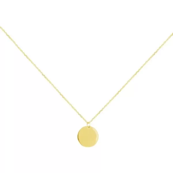 Round Gold Coin Pendant Necklace for Women Girls 925 Sterling Silver 18K Gold Plated Simple Small Full Moon Minimalist Geometric Disk Circle Chain Delicate Choker Jewelry BFF Fashion Gifts Boxgold plated