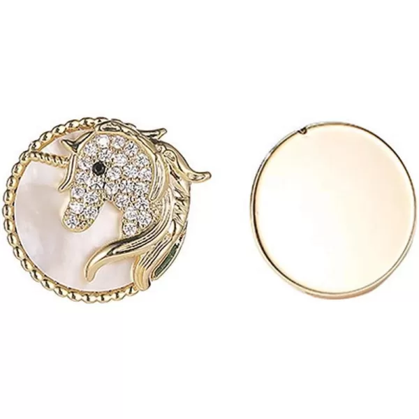 Round Unicorn Rhinestone Brooch for Women Girls Fashion Dainty Crystal CZ Gold Cute Animal Horse Lapel Pin Dress Suit Scarft Asscessories Jewelry Christmas Winter Holiday GiftsRound Unicorn Rhinestone Brooch for Women Girls Fashion Dainty Crystal CZ Gold Cute Animal Horse Lapel Pin Dress Suit Scarft Asscessories Jewelry Christmas Winter Holiday Gifts