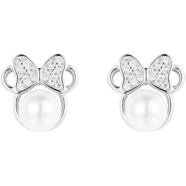 Shell Pearl Mouse Earrings for Women Girls 925 Sterling Silver 6mm CZ Cute Small Mice Studs Earring Dainty Butterfly Bowknot Cartoon Animal Cartilage Fashion Jewelry Gifts Daughter NieceSilver