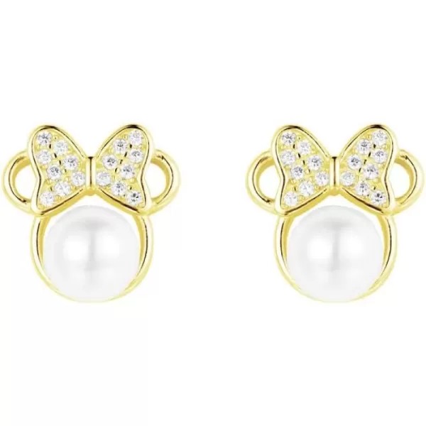 Shell Pearl Mouse Earrings for Women Girls 925 Sterling Silver 6mm CZ Cute Small Mice Studs Earring Dainty Butterfly Bowknot Cartoon Animal Cartilage Fashion Jewelry Gifts Daughter NieceGold