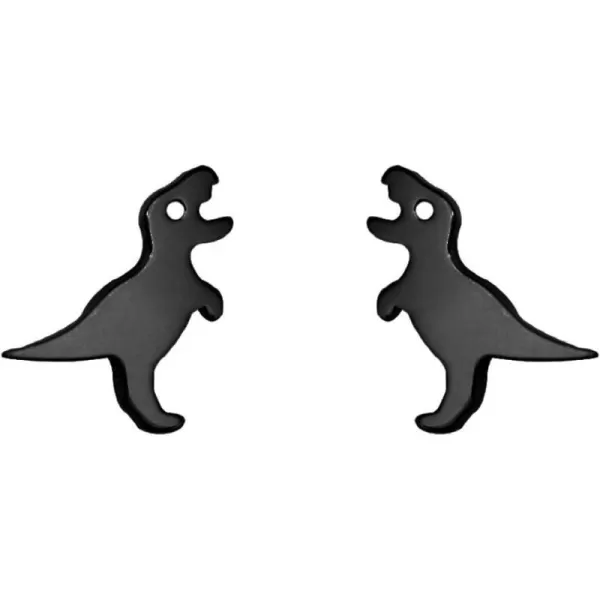 Small Black Dinosaur Stud Earrings for Women Girls Men 925 Sterling Silver Hypoallergenic Tiny Cute Brushed Dragon Brontosaurus Animal Cartilage Tragus Post Fashion Punk PersonalizedSmall Black Dinosaur Stud Earrings for Women Girls Men 925 Sterling Silver Hypoallergenic Tiny Cute Brushed Dragon Brontosaurus Animal Cartilage Tragus Post Fashion Punk Personalized
