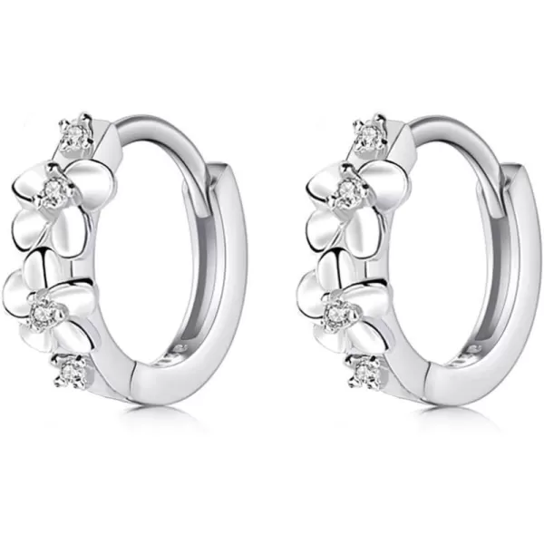 Small CZ Flower Hoop Earrings for Women Girls 925 Sterling Silver Cubic Zirconia Huggie Cute Daisy Flowers Cartilage Hoops Hypoallergenic Elegant Jewelry Dainty Birthday Gifts for Mom DaughterSmall CZ Flower Hoop Earrings for Women Girls 925 Sterling Silver Cubic Zirconia Huggie Cute Daisy Flowers Cartilage Hoops Hypoallergenic Elegant Jewelry Dainty Birthday Gifts for Mom Daughter