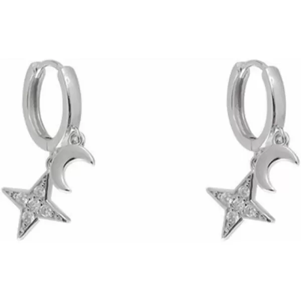 Small Moon Star Dangle Hoop Earrings for Women Girls Silver Plated Hypoallergenic Cute Charms Drop Dangling Huggie Hoops Dainty Christmas Birthday Jewelry GiftsSmall Moon Star Dangle Hoop Earrings for Women Girls Silver Plated Hypoallergenic Cute Charms Drop Dangling Huggie Hoops Dainty Christmas Birthday Jewelry Gifts