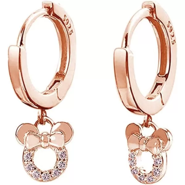 Small Mouse Dangle Hoop Earrings for Women Girls 925 Sterling Silver Pink Cubic Zirconia Charm Animal Mice Huggie Sleeper Hoops Cartilage Hypoallergenic for Sensitive Ear Jewelry Rose GoldSmall Mouse Dangle Hoop Earrings for Women Girls 925 Sterling Silver Pink Cubic Zirconia Charm Animal Mice Huggie Sleeper Hoops Cartilage Hypoallergenic for Sensitive Ear Jewelry Rose Gold