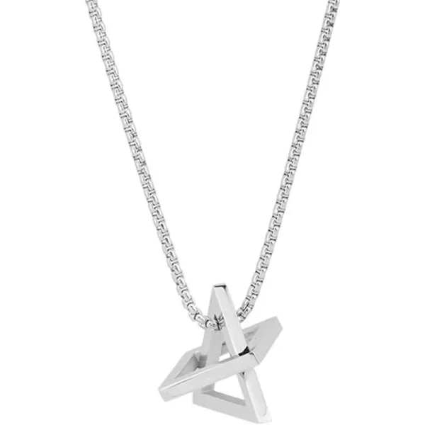 Stainless Steel Geometric Pendant Necklace for Women Girls Men Silver Plated Triangle Cube Dangle Adjustable Long Box Chain Charm Punk Hip Pop Hypoallergenic JewelryStainless Steel Geometric Pendant Necklace for Women Girls Men Silver Plated Triangle Cube Dangle Adjustable Long Box Chain Charm Punk Hip Pop Hypoallergenic Jewelry
