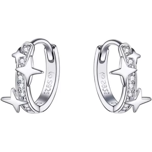 Star Cubic Zirconia Huggie Hoop Earrings for Women Teen Girls Sterling Silver Constellation Cartilage Cute Charms CZ Sleeper Small Hoop Dainty Stars Earrings Hypoallergenic Sensitive Ear JewelryStar Cubic Zirconia Huggie Hoop Earrings for Women Teen Girls Sterling Silver Constellation Cartilage Cute Charms CZ Sleeper Small Hoop Dainty Stars Earrings Hypoallergenic Sensitive Ear Jewelry