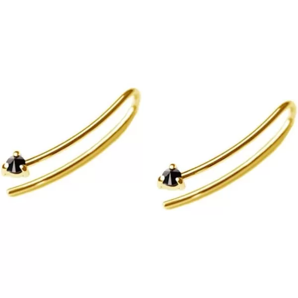 Sterling Silver Minimalist CZ Ear Cuff Climber Crawler Earrings for Women Girls Round Black Cubic Zirconia Long U Shaped Stud Sweep Up Post Safety Pin Wrap Hypoallergenic Jewelry Gift UnisexSterling Silver Minimalist CZ Ear Cuff Climber Crawler Earrings for Women Girls Round Black Cubic Zirconia Long U Shaped Stud Sweep Up Post Safety Pin Wrap Hypoallergenic Jewelry Gift Unisex