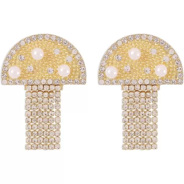 Tassel Mushroom Cloud Earrings for Women Girls Gold Plated Rainbow Cubic Zirconia Imitation Pearl Chain Drop Dangle Cute Temperament Studs Jewelry PearlsTassel Mushroom Cloud Earrings for Women Girls Gold Plated Rainbow Cubic Zirconia Imitation Pearl Chain Drop Dangle Cute Temperament Studs Jewelry Pearls