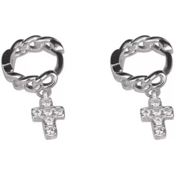 Tiny Cross Cartilage Sterling Silver Hoop Earrings for Women Girls Cubic Zirconia Small Cute Chain Huggie Hoops Cuff Wrap Minimalist Faith Birthday Christmas Jewelry Gifts for Prayer 5mm Petite EarTiny Cross Cartilage Sterling Silver Hoop Earrings for Women Girls Cubic Zirconia Small Cute Chain Huggie Hoops Cuff Wrap Minimalist Faith Birthday Christmas Jewelry Gifts for Prayer 5mm Petite Ear