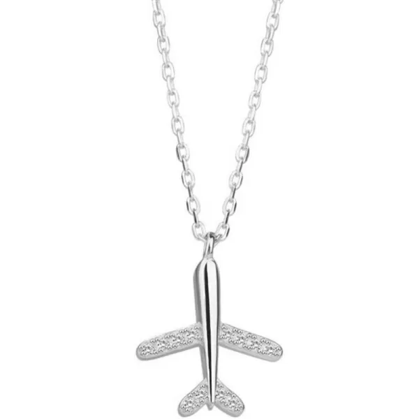 Tiny Crystal Airplane Pendant Necklace for Women Teen Girls 925 Sterling Silver 18K White Gold Plated Huggie Diamond Plane Free Fly Wings Drop Choker Y Necklace Chain Lightweight Fashion JewelryTiny Crystal Airplane Pendant Necklace for Women Teen Girls 925 Sterling Silver 18K White Gold Plated Huggie Diamond Plane Free Fly Wings Drop Choker Y Necklace Chain Lightweight Fashion Jewelry