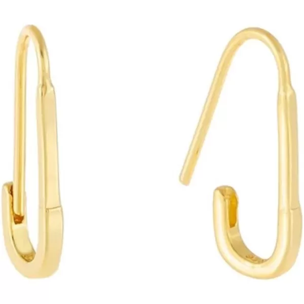 Tiny Cute Safety Pin Cartilage Sterling Silver Small Hoop Earrings for Women Girls Minimalist Elegant Simple Chic Hoops Hypoallergenic Ear Piercing Fashion Body Jewelry 17mmGold Plated