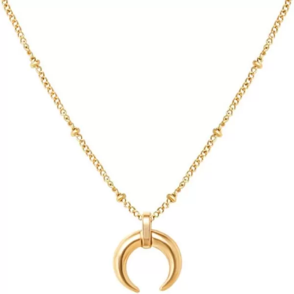 Tiny Horn Choker Crescent Moon Pendant Necklace for Women Girls Men 925 Sterling Silver 14K Gold Plated Open Heart Karma Full Waning Half Moon Boho Ball Bead Chain Minimalist Delicate Jewelry GiftTiny Horn Choker Crescent Moon Pendant Necklace for Women Girls Men 925 Sterling Silver 14K Gold Plated Open Heart Karma Full Waning Half Moon Boho Ball Bead Chain Minimalist Delicate Jewelry Gift