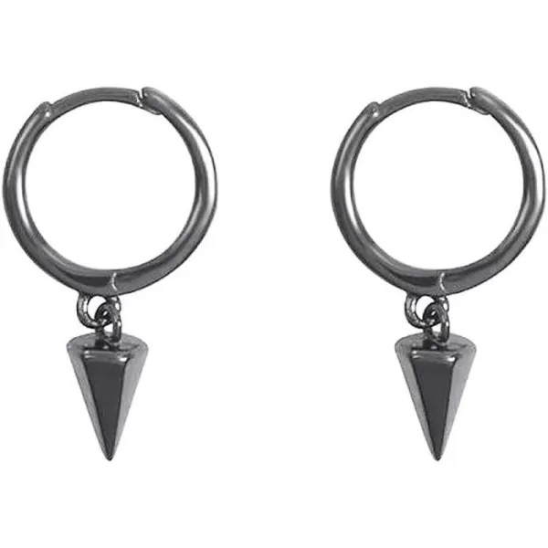 Tiny Punk Spike Dangle Drop Hoop Earrings for Women Teen Girls Men Sterling Silver Charms Hoops Cuff Cartilage Stud Tragus Helix Wrap Minimalist Geometric Earrings Hypoallergenic Fashion Personalizedblack